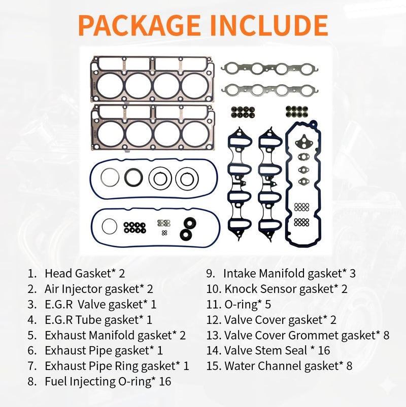Torcia OEM Replacement Engine Cylinder Head Gasket Set for GM 5.3L V8 – Fits 2007–2010 Chevy Silverado Suburban Tahoe GMC Sierra Yukon, 2005–2006 Trailblazer EXT Envoy XL Isuzu Ascender, Replaces HS54442 - Image 3